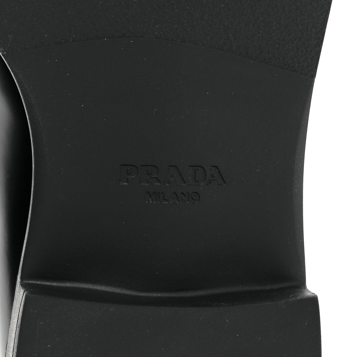 Prada Spazzolato Metal Triangle Logo 50mm Loafers 37.5 Black 6 of 8