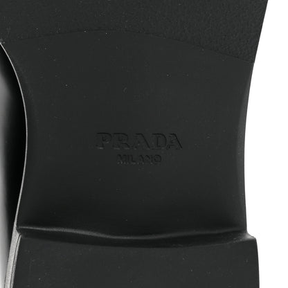 Prada Spazzolato Metal Triangle Logo 50mm Loafers 37.5 Black 6 of 8