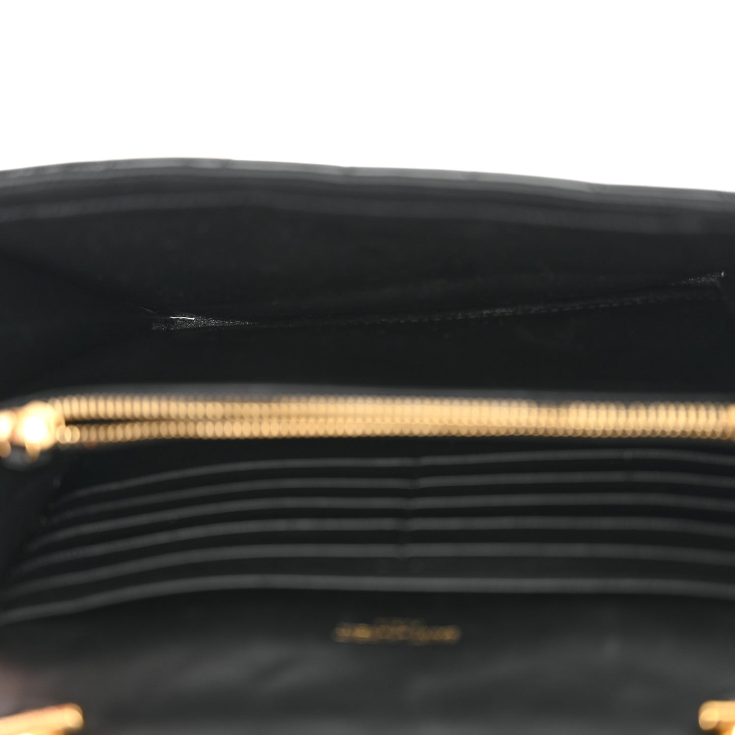 Patent Calfskin Matelasse Monogram Vicky Chain Bag Black