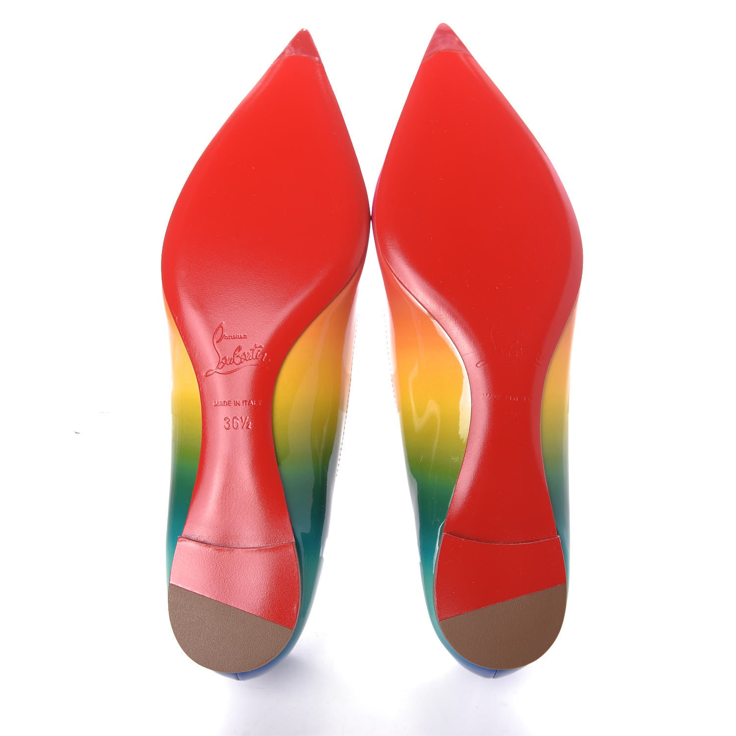 Christian Louboutin Patent Rainbow Ballalla Flats 36.5 Multicolor 6 of 10