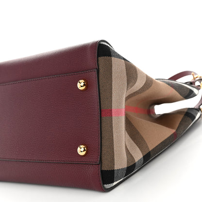 Burberry Grainy Calfskin House Check Small Canterbury Mahogany Red 9 of 9