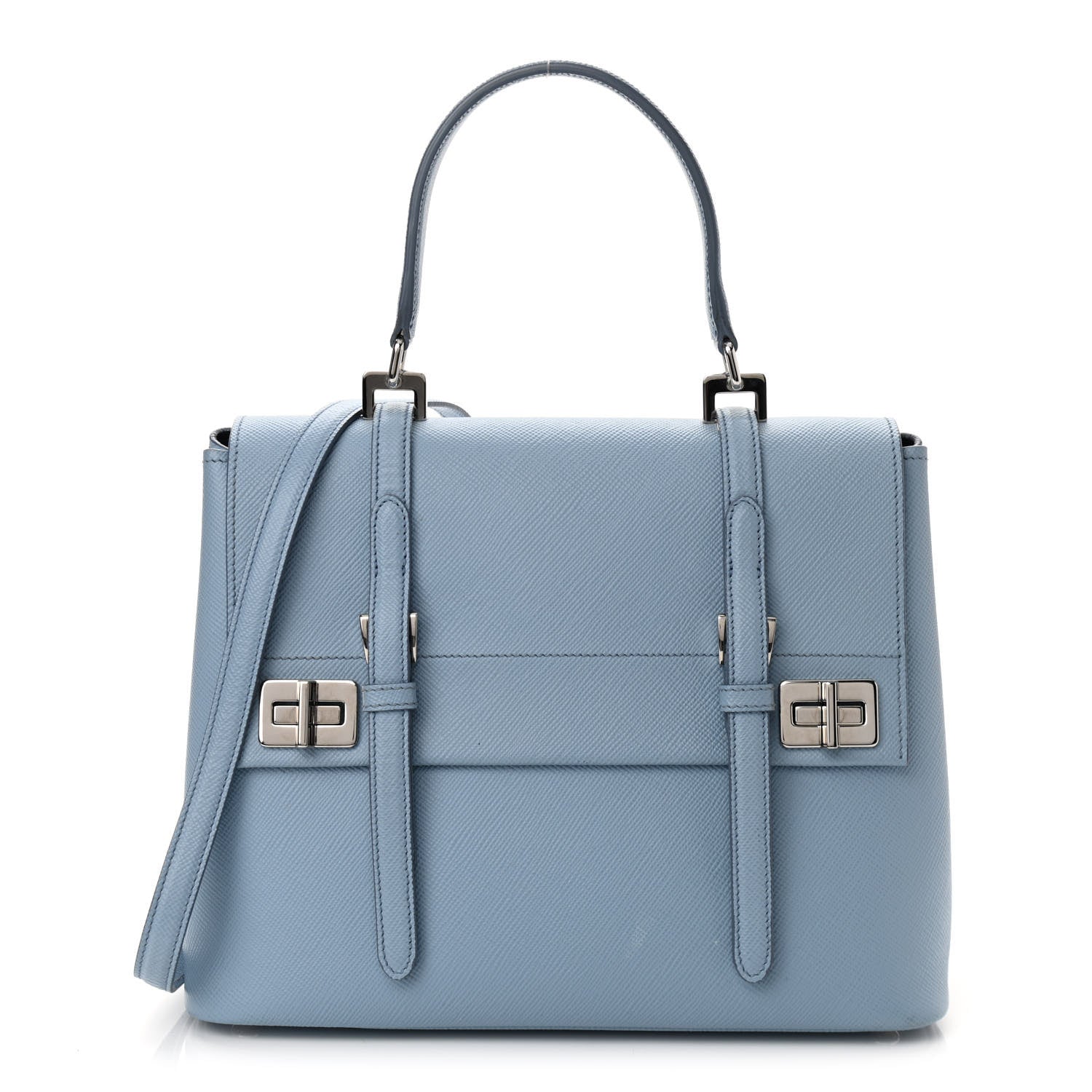 Prada Saffiano Cuir Convertible Top Handle Tote Astrale 1 of 11