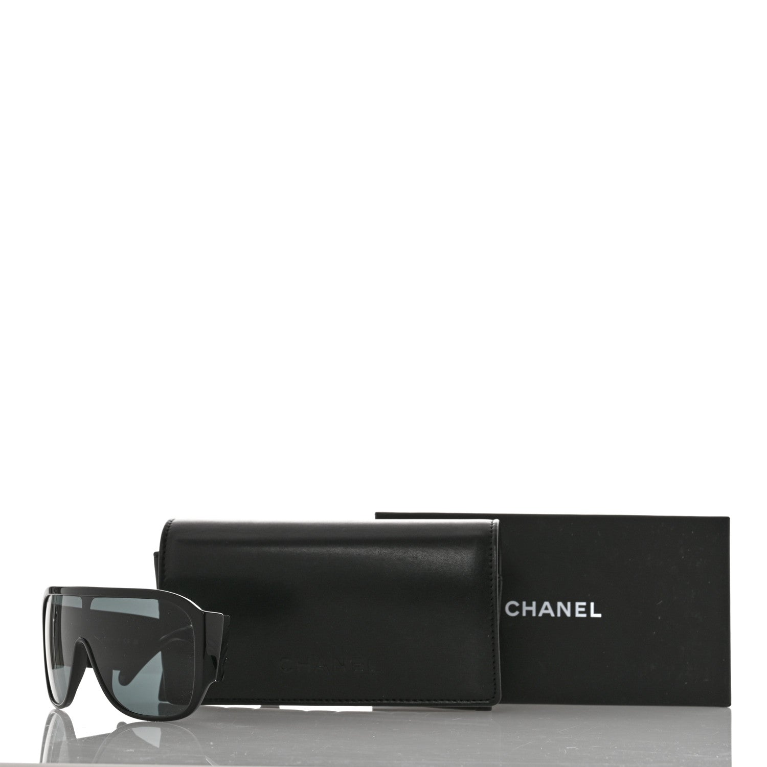 Chanel Acetate Crystal CC Shield Sunglasses 5466-B Black 8 of 8