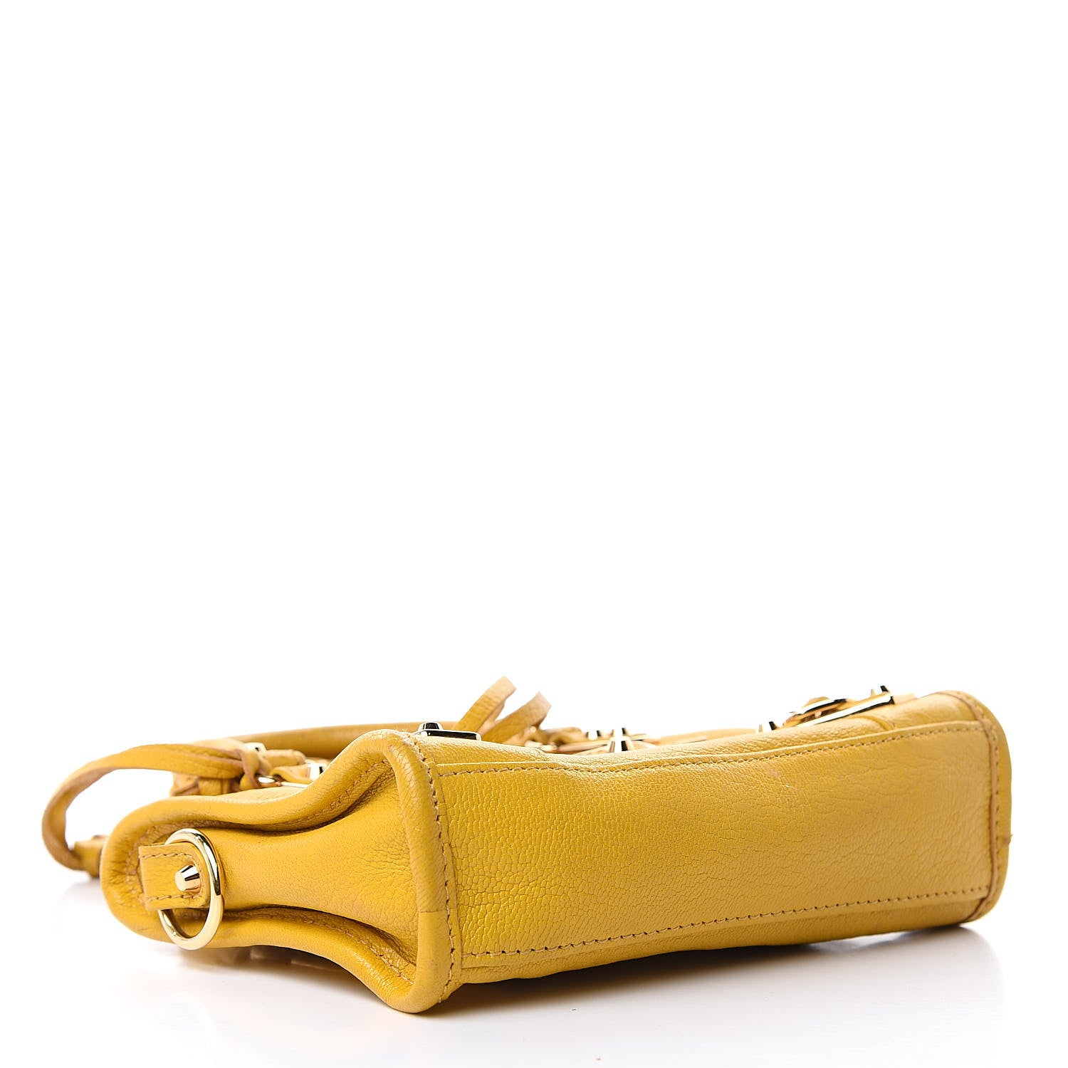 Balenciaga Chevre Silver Metallic Edge Hardware Nano City Jaune Epi 4 of 14