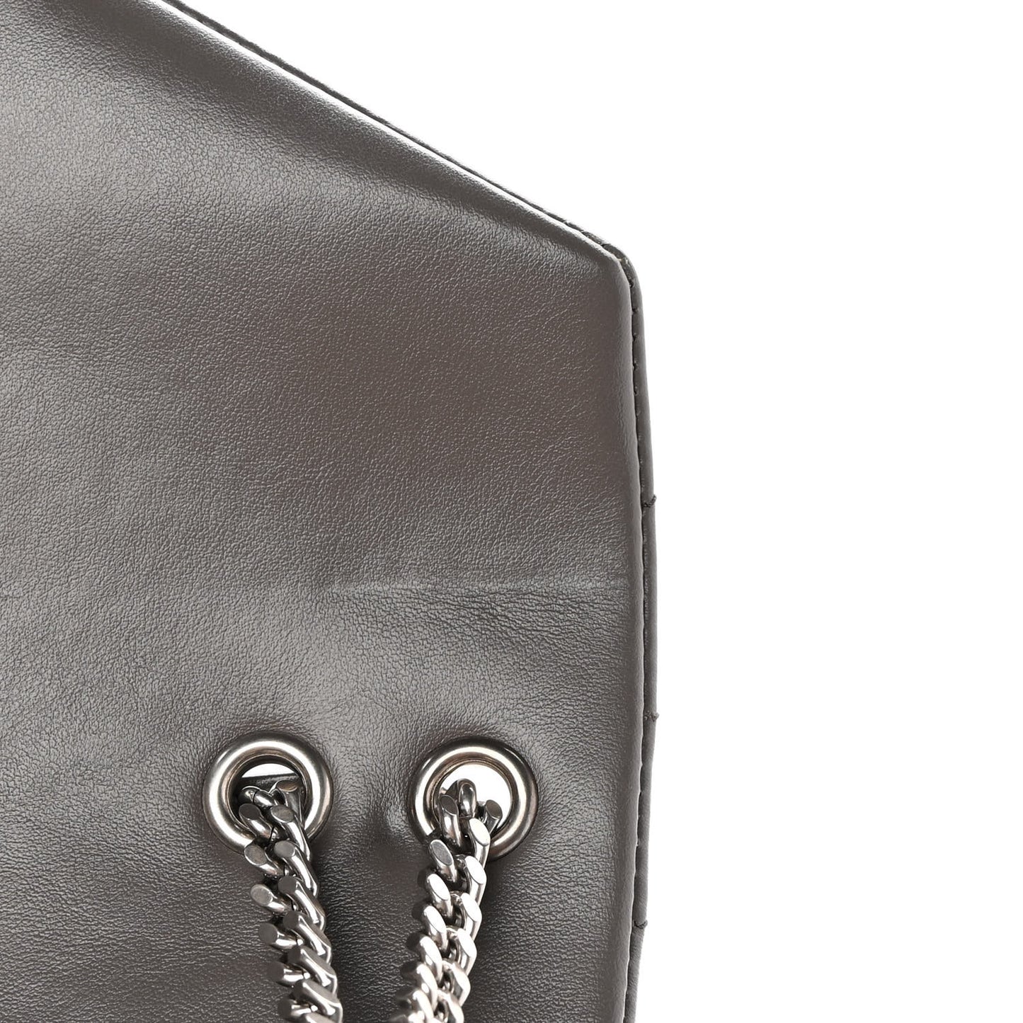 Calfskin Y Quilted Monogram Small Loulou Chain Satchel Taupe