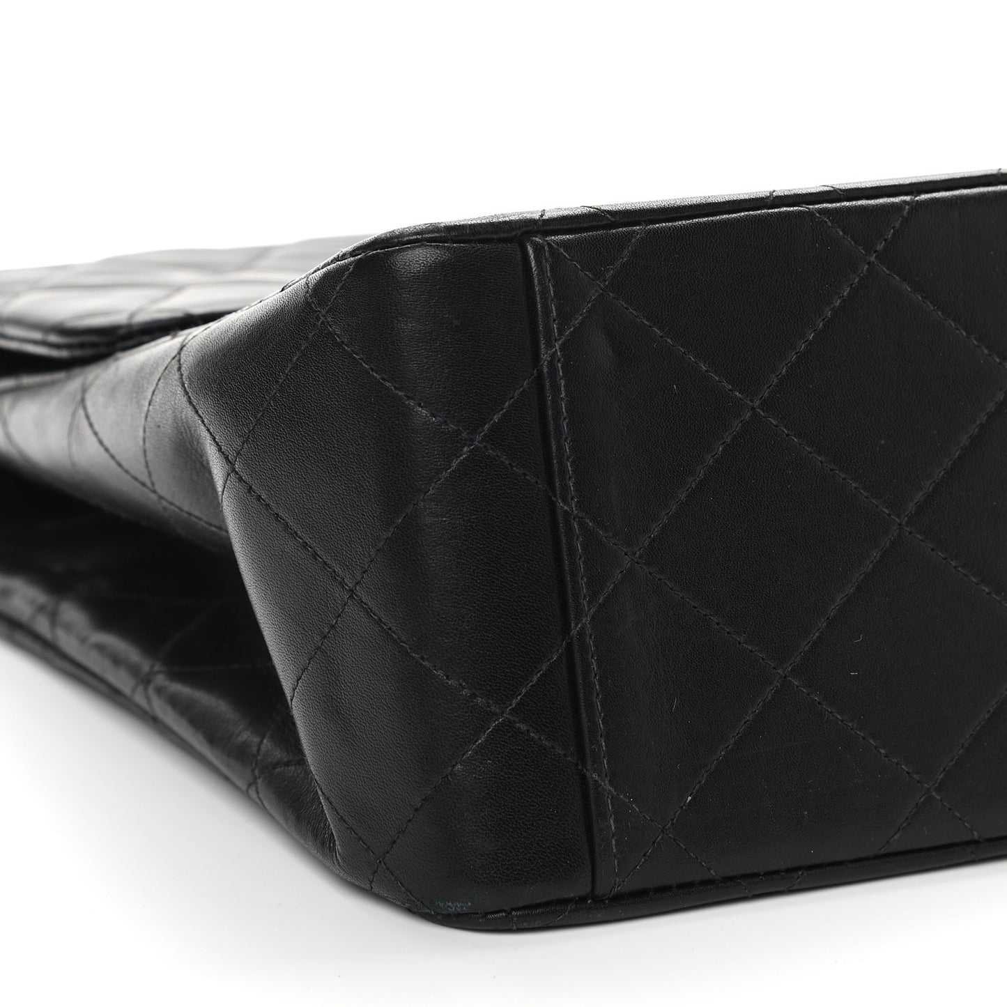 Lambskin Quilted XL Jumbo Single Flap Black