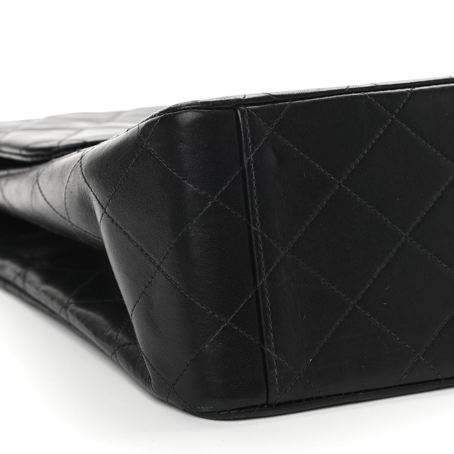 Chanel Lambskin Quilted XL Jumbo Single Flap Black 9 of 10