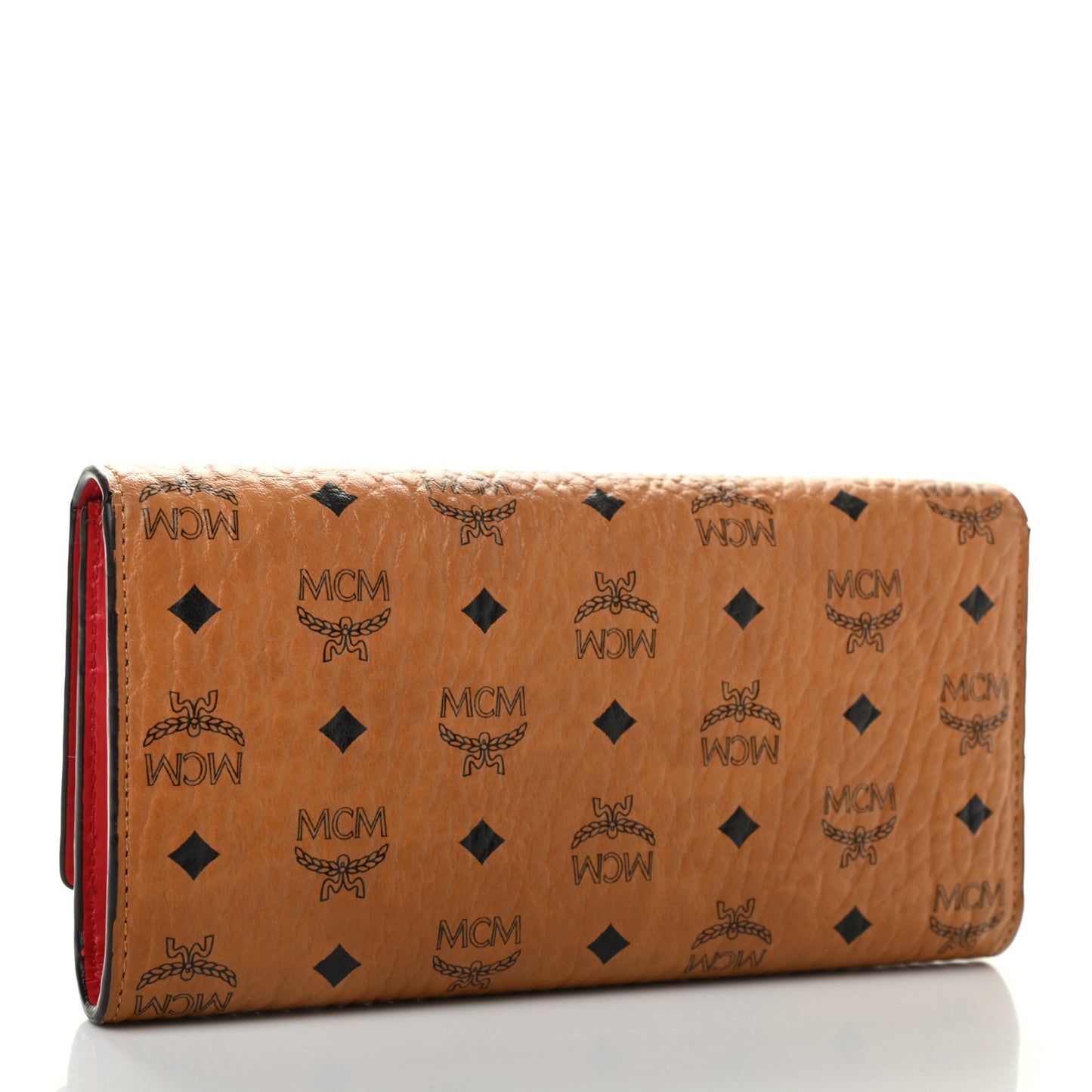 Visetos Large Trifold Flap Wallet Cognac