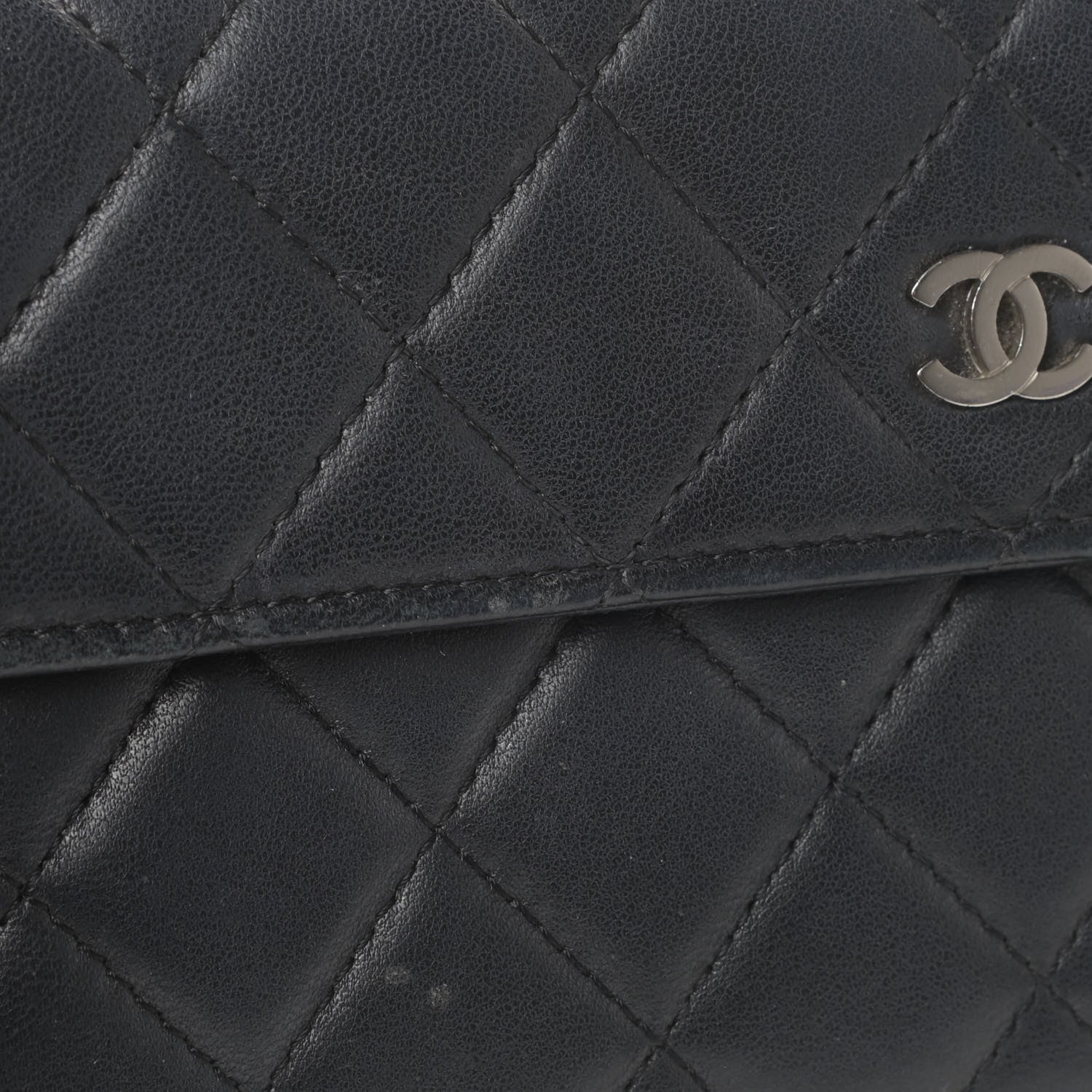 Chanel Lambskin Quilted Long Flap Wallet Black 20 of 23