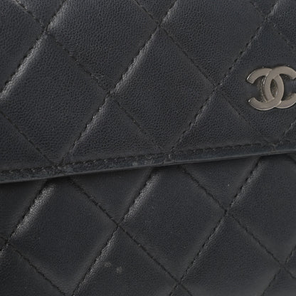 Chanel Lambskin Quilted Long Flap Wallet Black 20 of 23