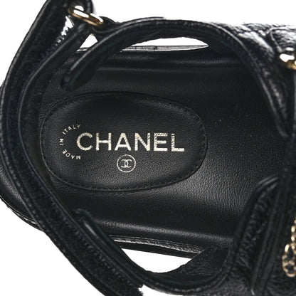 Chanel Grained Calfskin Velcro Dad Sandals 36 Black 7 of 13