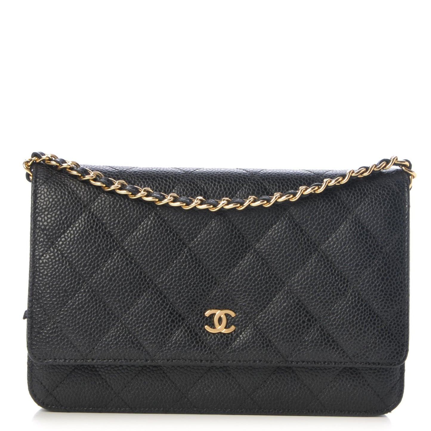 Caviar Quilted Wallet On Chain WOC Black
