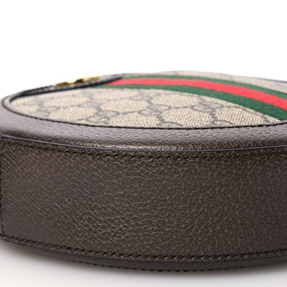 Gucci GG Supreme Monogram Web Mini Ophidia Round Shoulder Bag Brown 8 of 9