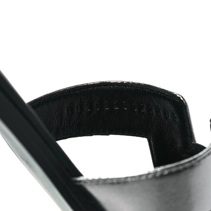 Hermes Metallic Nappa Oran Sandals 38 Gris Argente 8 of 9