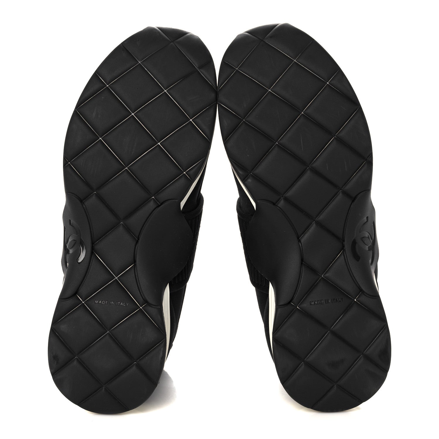 Chanel Stretch Fabric CC Sneakers 38.5 Black 5 of 8