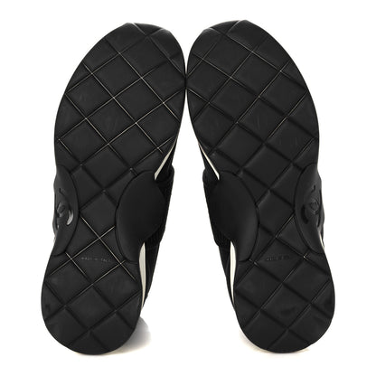 Chanel Stretch Fabric CC Sneakers 38.5 Black 5 of 8