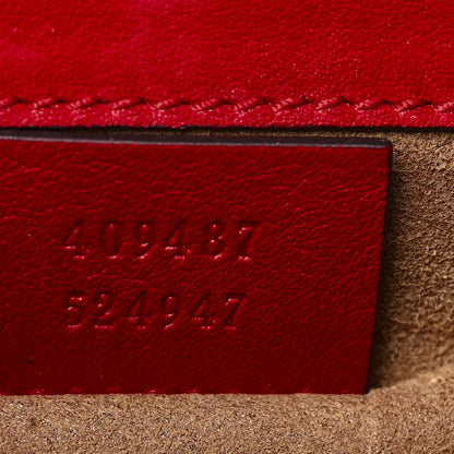 Gucci GG Supreme Monogram Calfskin Small Padlock Shoulder Bag Beige Hibiscus Red New Rosette 7 of 9