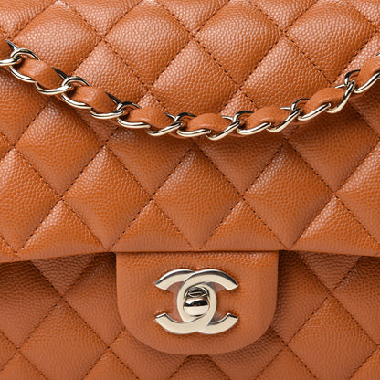 Chanel Caviar Quilted Medium Double Flap Light Brown 10 of 10