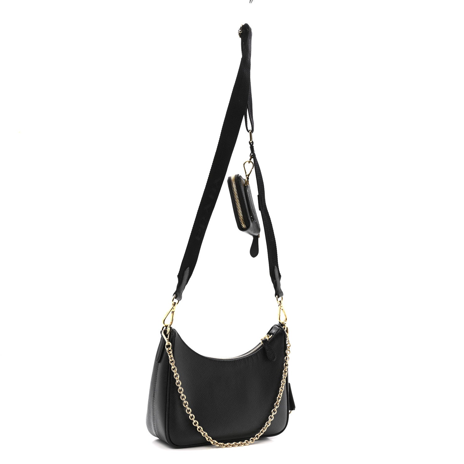 Prada Saffiano Lux Re-Edition 2005 Shoulder Bag Black 3 of 10