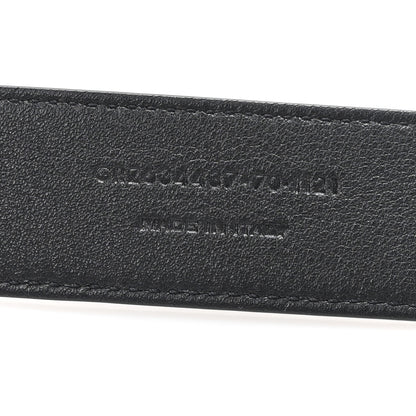 Saint Laurent Grained Calfskin Monogram Cassandre Square Buckle Belt 70 28 Black 4 of 5