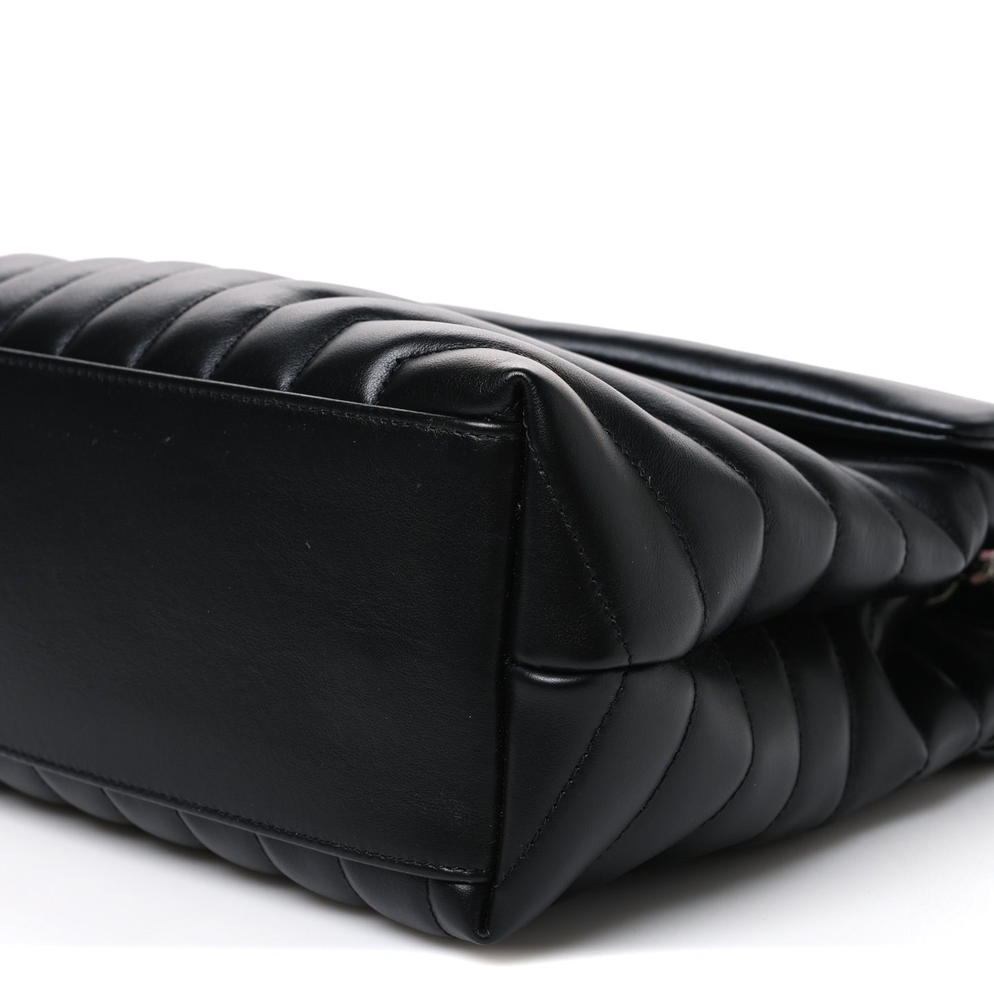 Calfskin Y Quilted Monogram Medium Loulou Chain Satchel Black