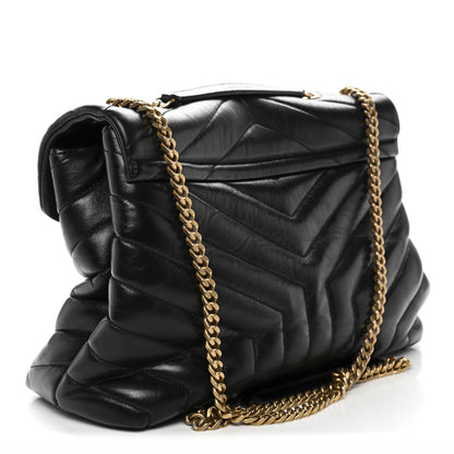 Saint Laurent Calfskin Y Quilted Monogram Medium Loulou Chain Satchel Black 3 of 16