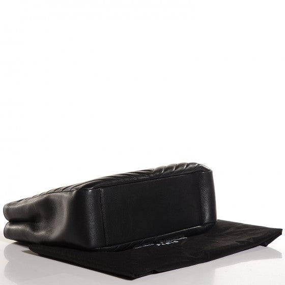 Saint Laurent Sheepskin Classic Matelasse Chevron Large Monogram Shopping Bag Black 4 of 18