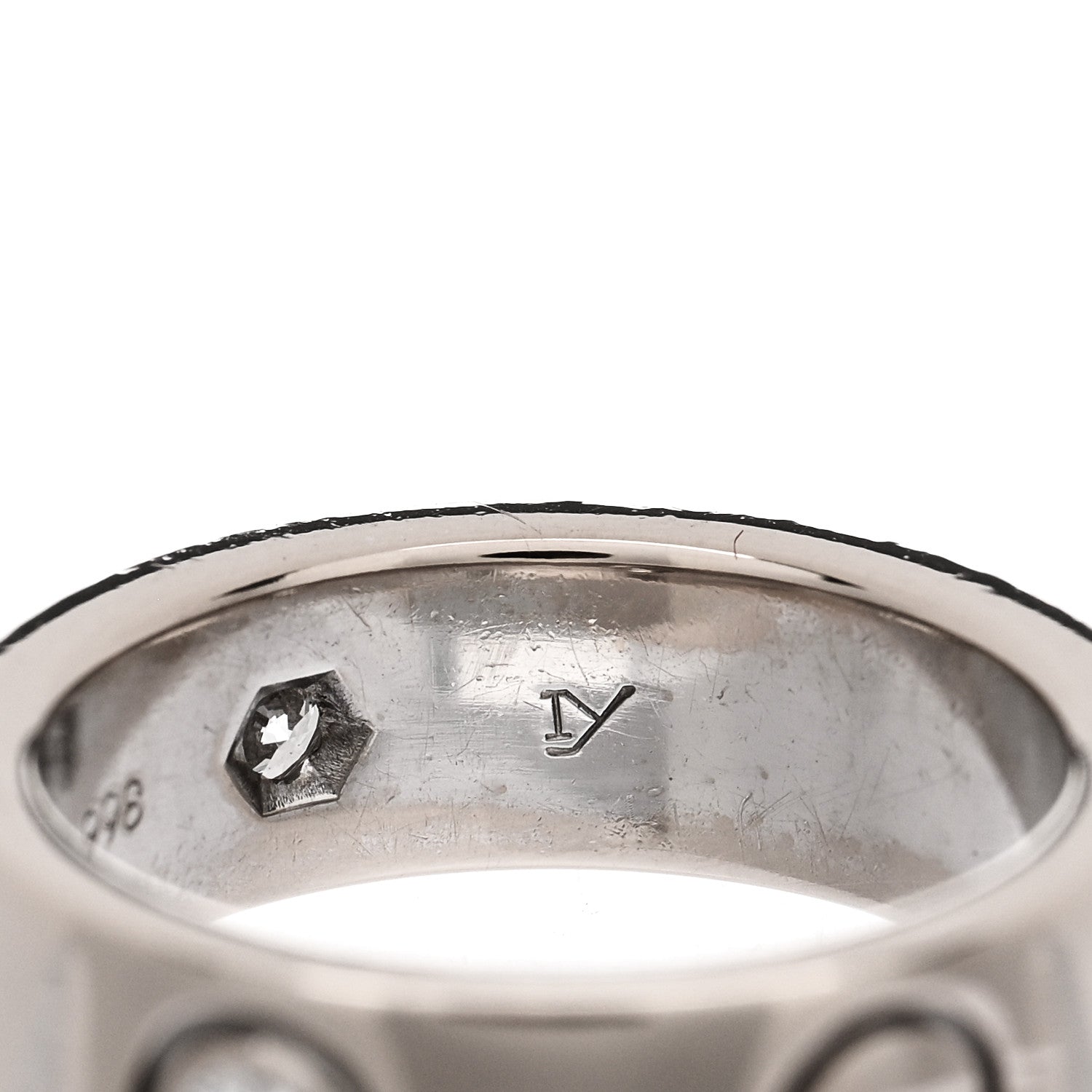 Cartier 18K White Gold 3 Diamond 5.5mm LOVE Ring 46 3.75 6 of 6