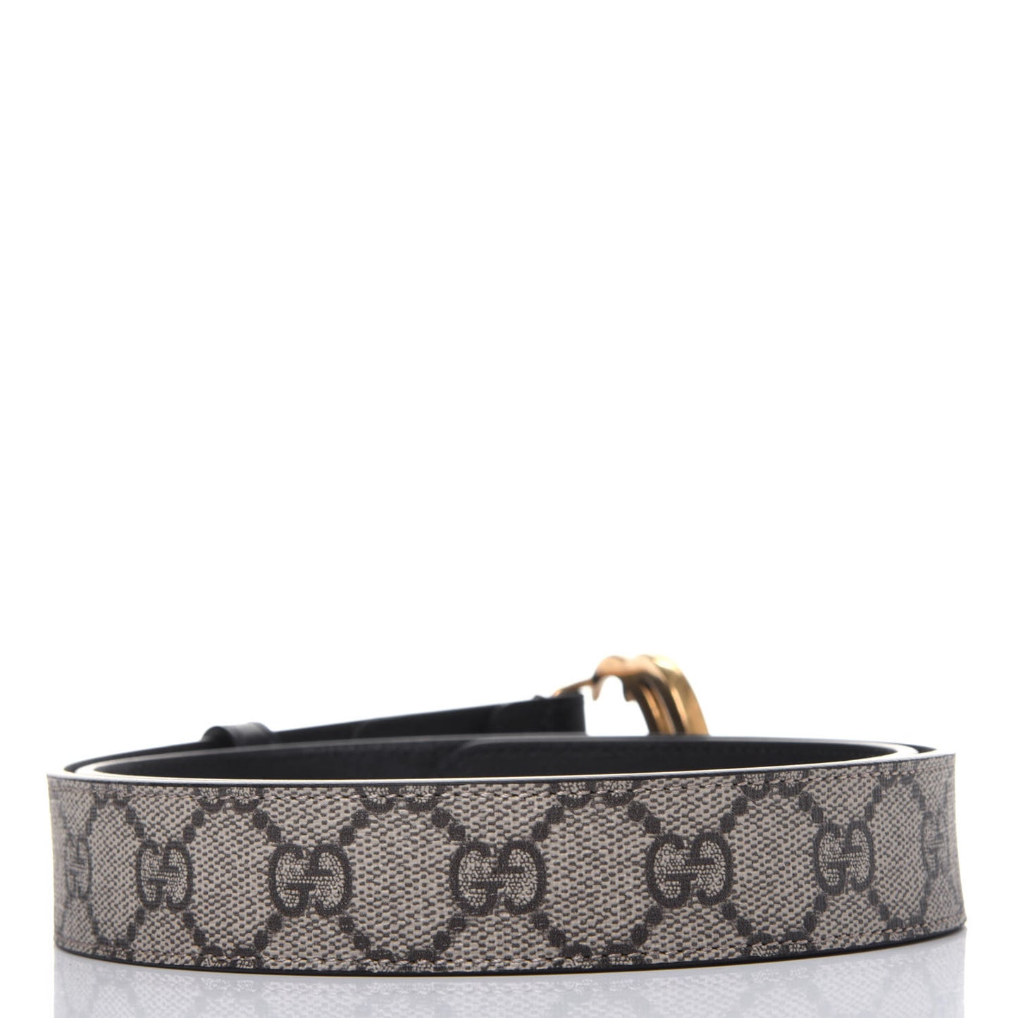 GG Supreme Monogram Matte Plutone Calfskin Double G 30mm Belt 95 38 Beige Ebony Black