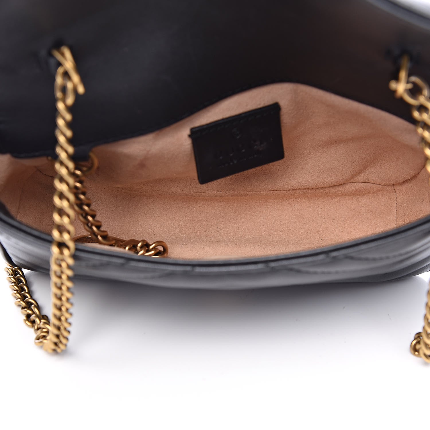 Gucci Calfskin Matelasse Super Mini GG Marmont Shoulder Bag Black 5 of 11