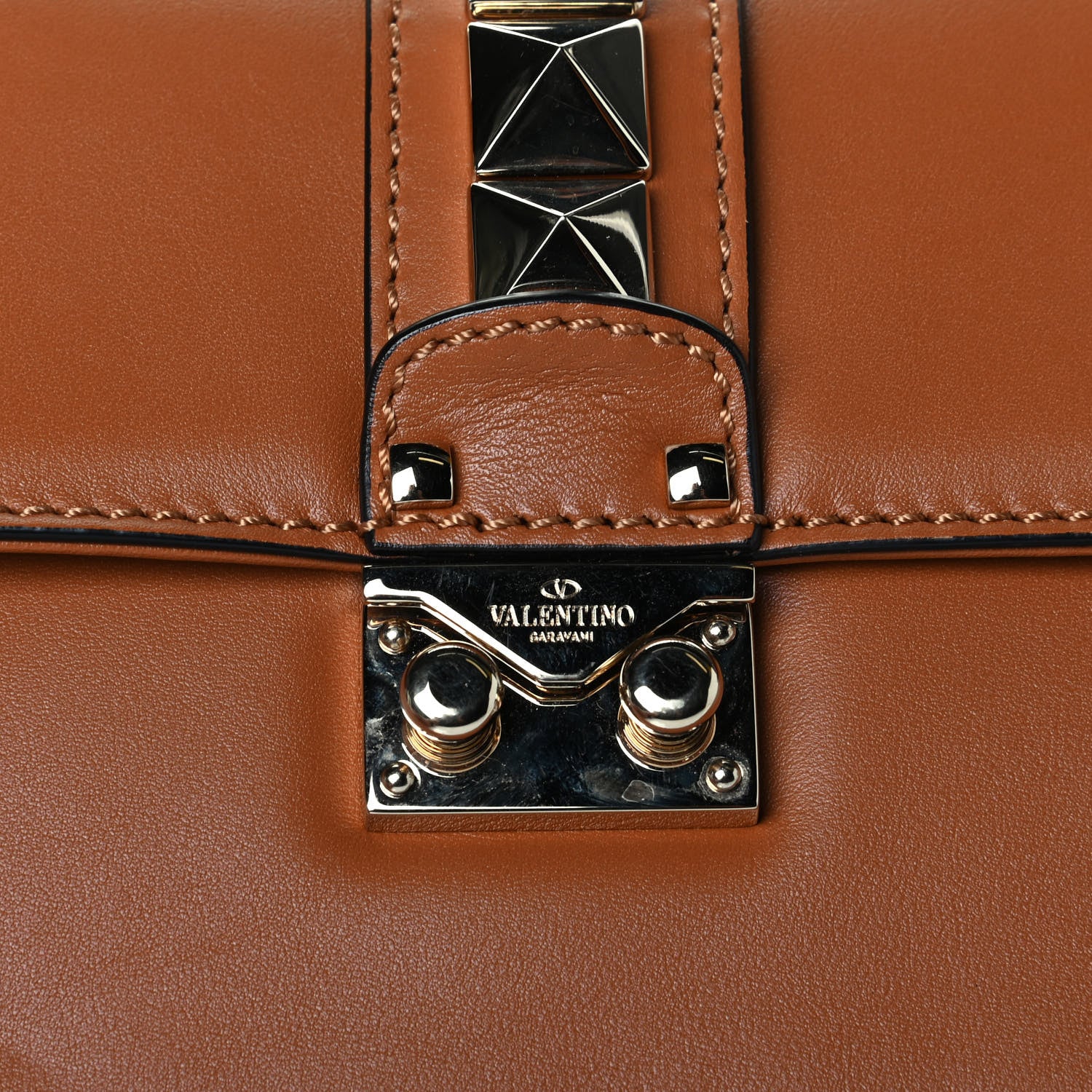 Valentino Garavani Vitello Small Glam Lock Rockstud Flap Light Cuir 5 of 6