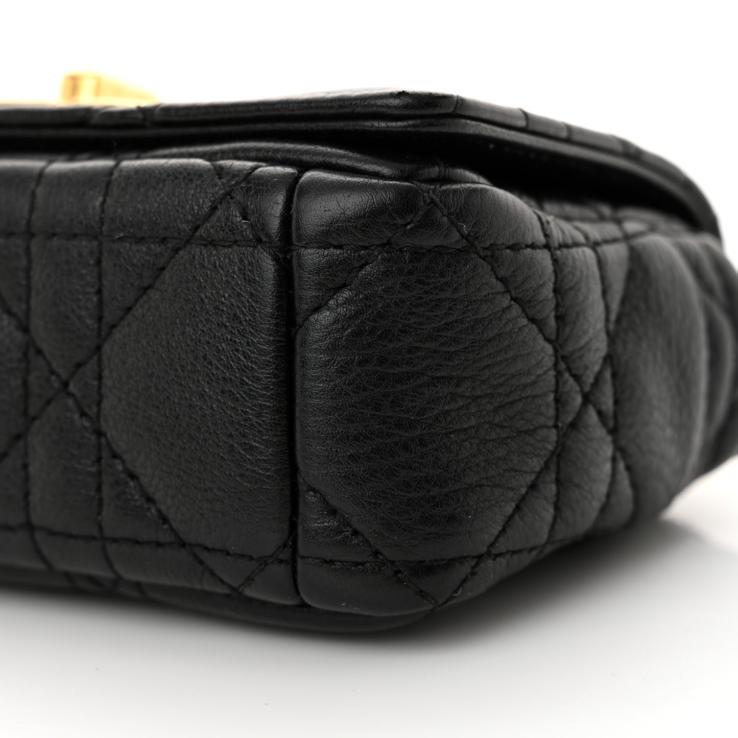 Supple Calfskin Cannage Micro Caro Bag Black