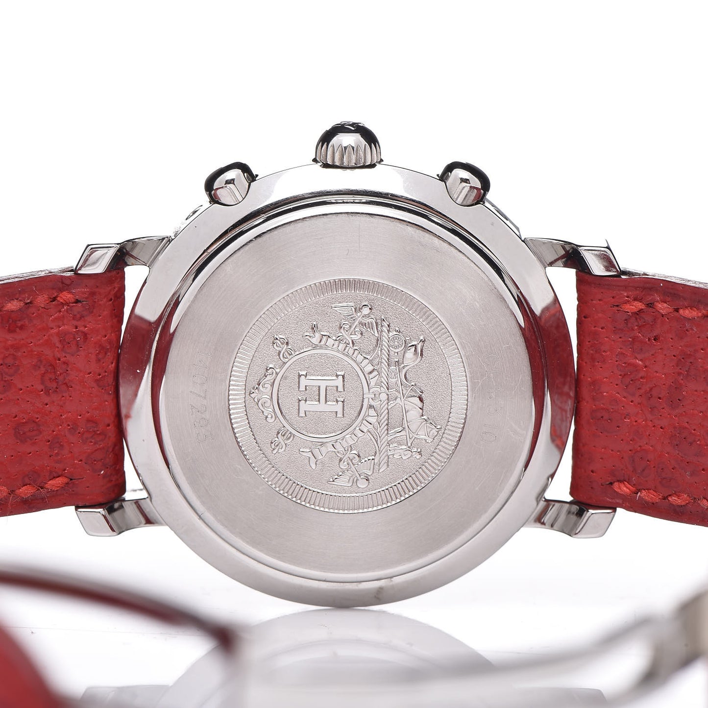 Stainless Steel Buffle Skippe 31mm Clipper Chronograph Quartz Watch Rouge Casaque