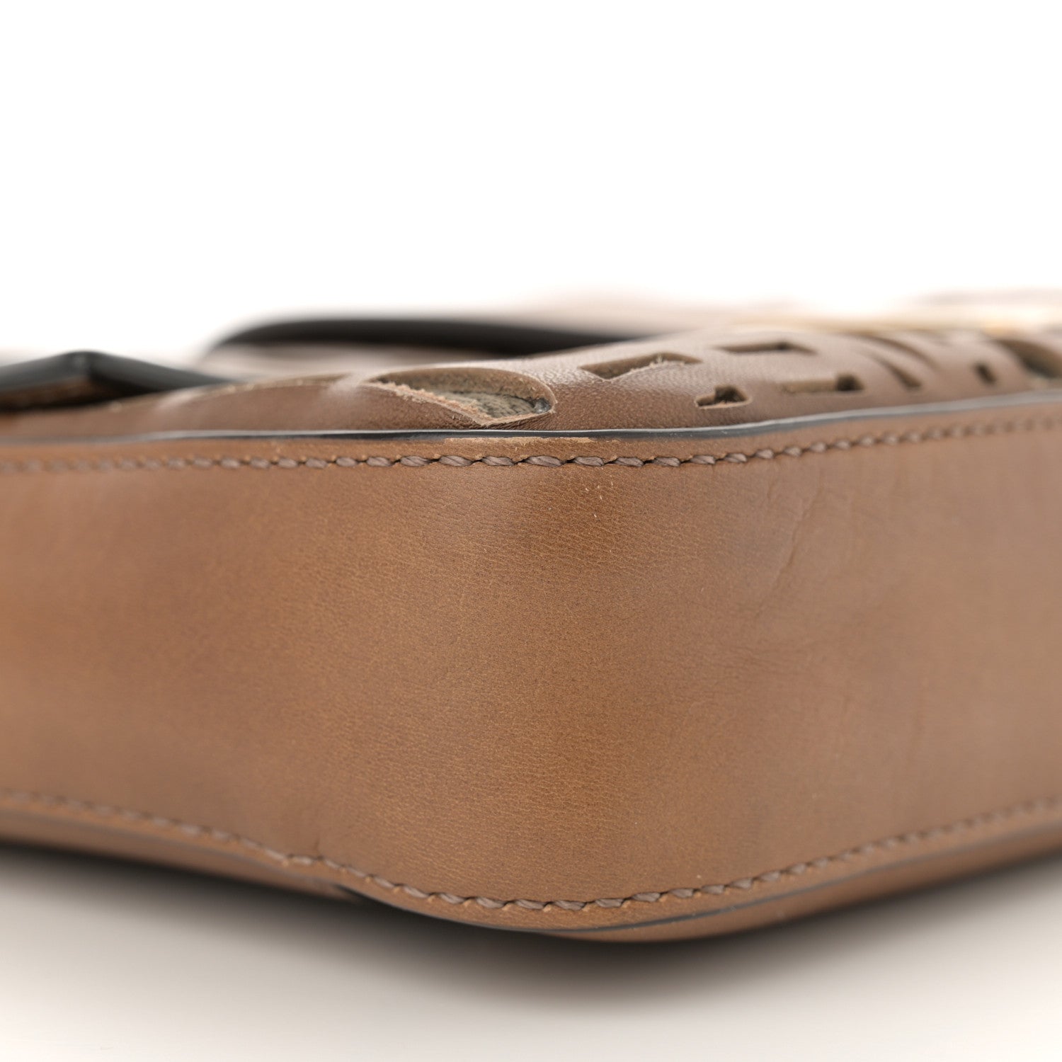 Fendi Regular Vacchetta Laserata Belt Baguette Bag Sand 9 of 14