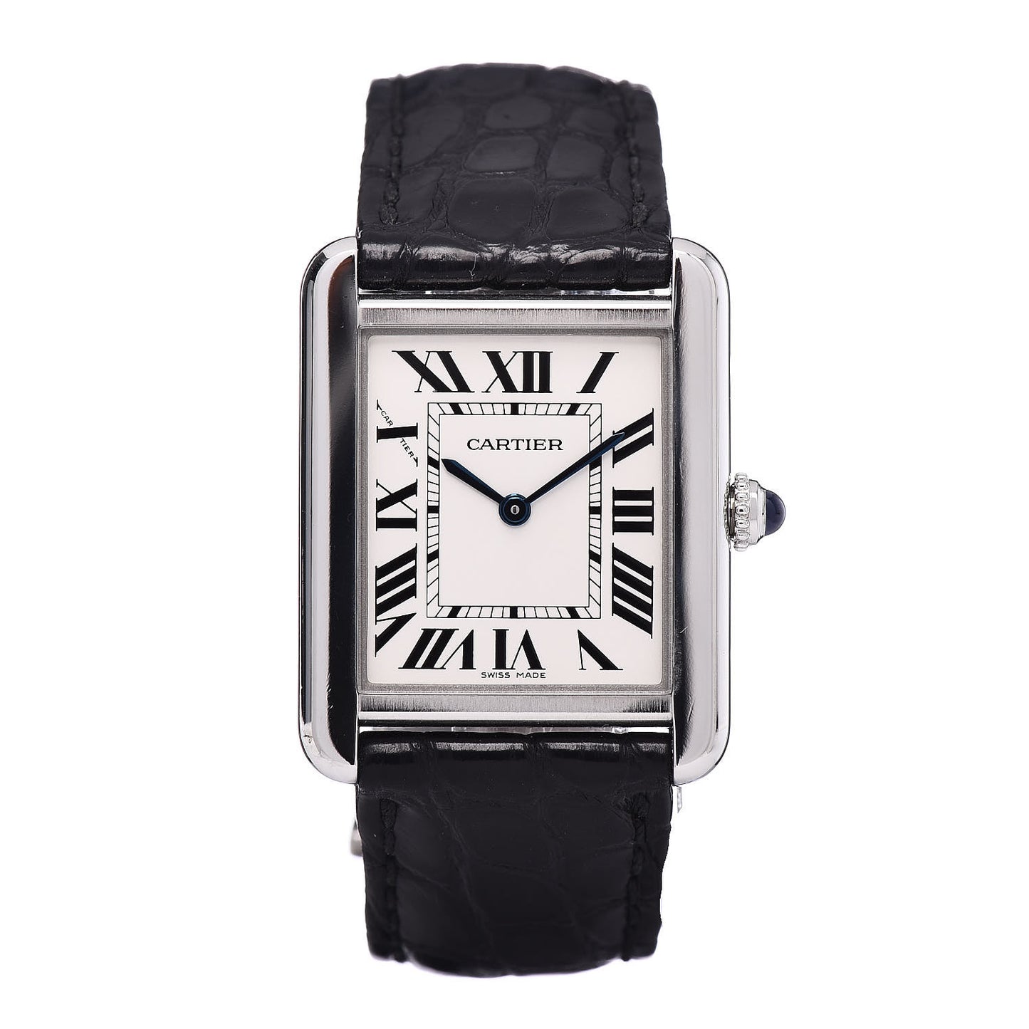 Stainless Steel Alligator 24mm Tank Solo Quartz Watch