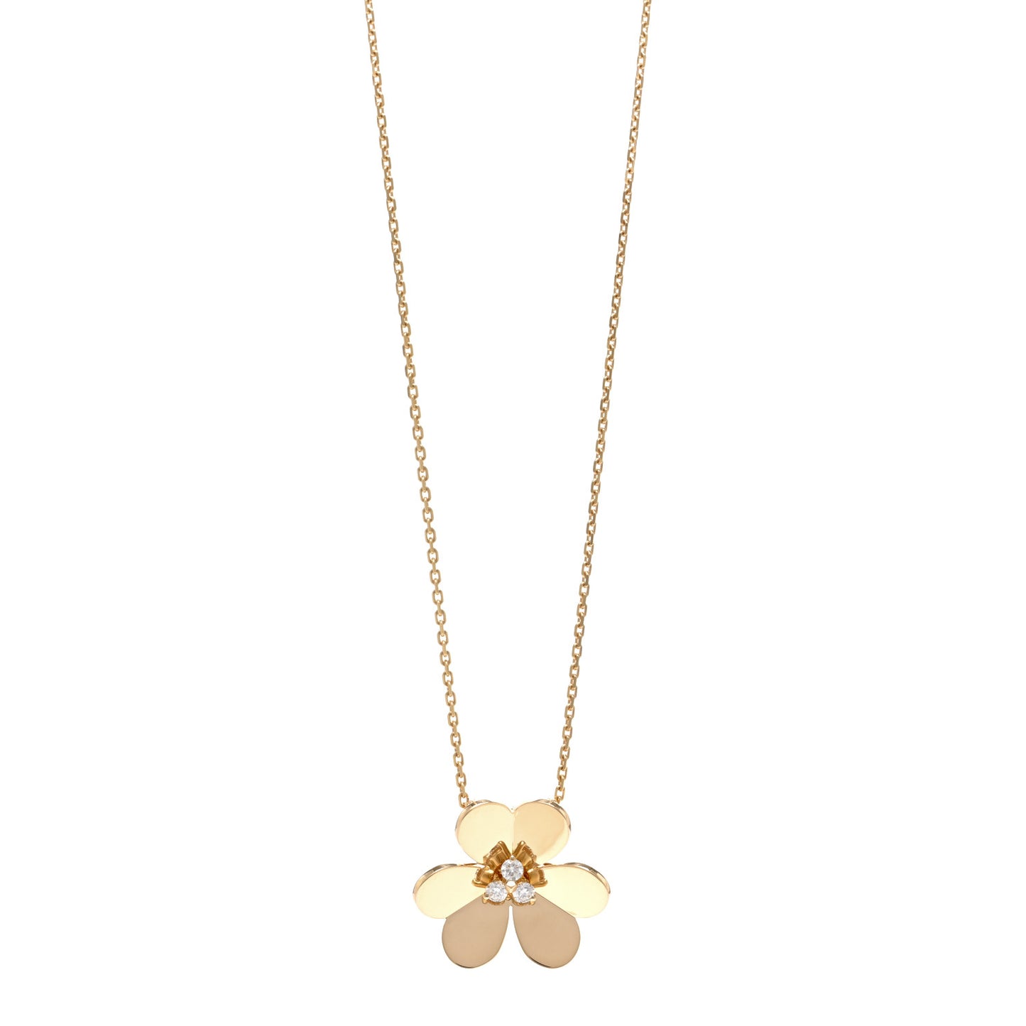 18K Yellow Gold Diamond Very Large Frivole Clip Pendant Necklace
