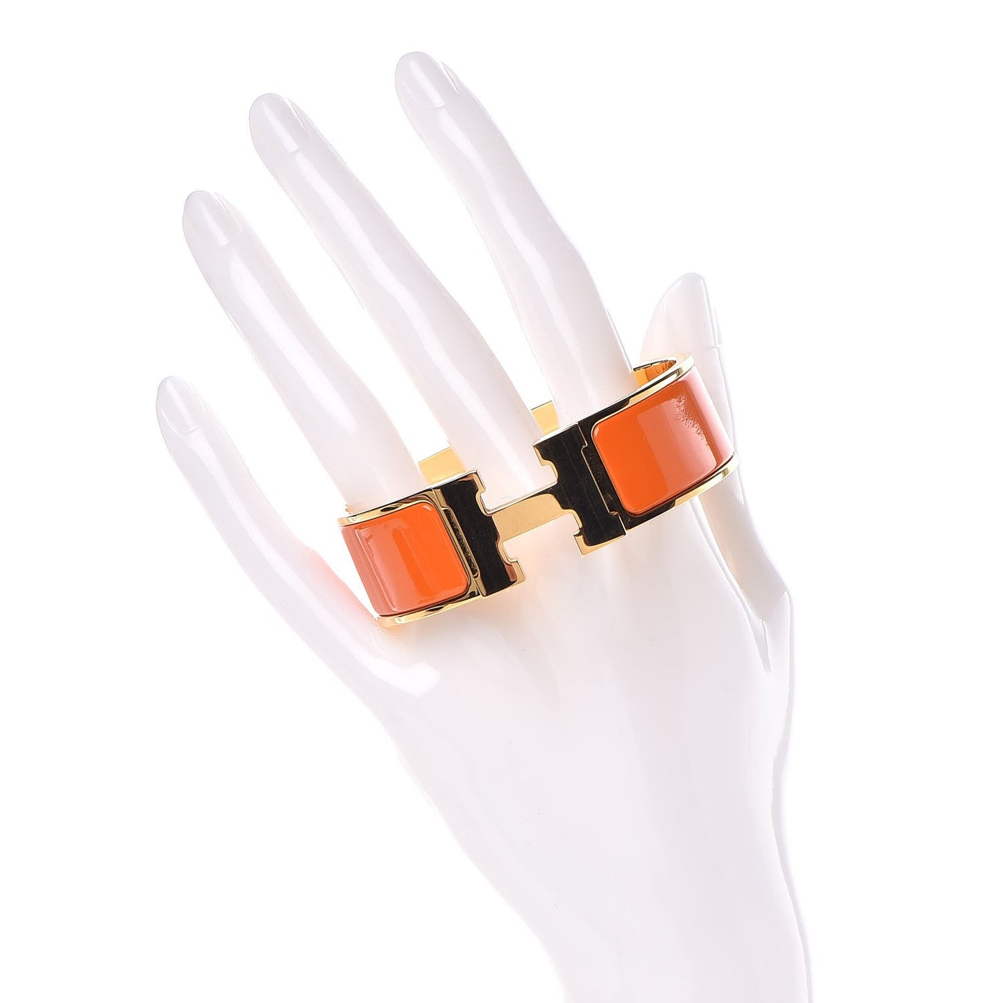 Enamel Wide Clic Clac H Bracelet GM Orange
