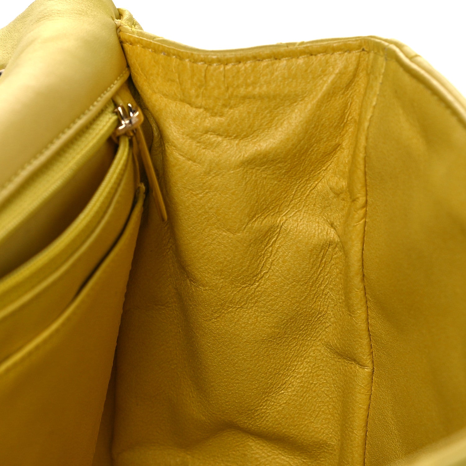 Chanel Lambskin Quilted Jumbo Single Flap Yellow 14 of 15