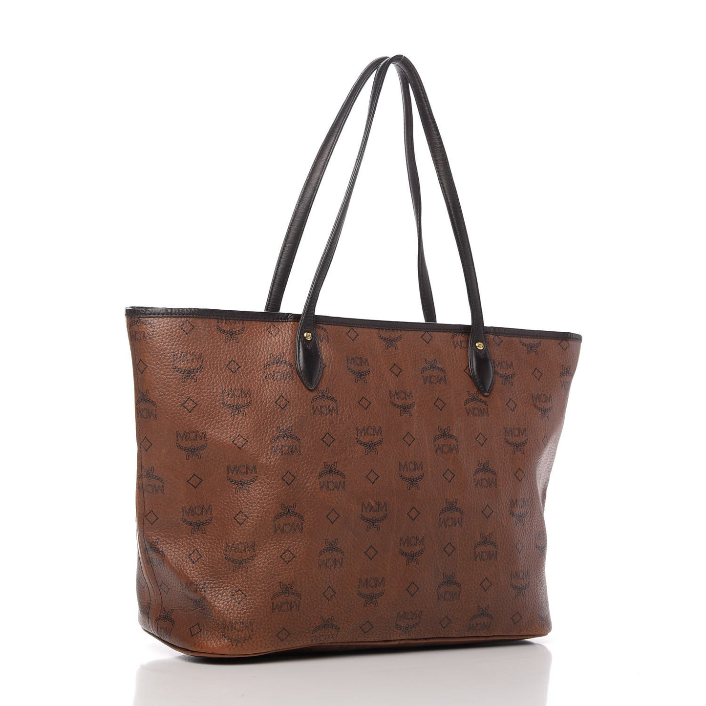 Visetos Dog Bone Striped Shopper Tote Brown