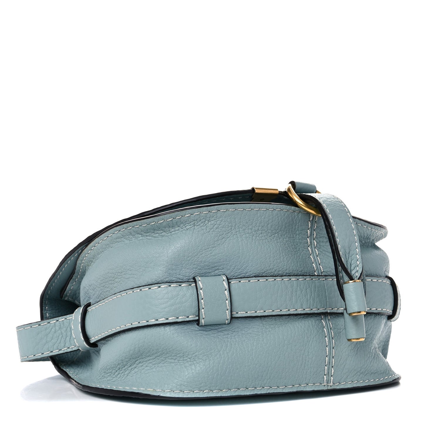 Calfskin Mini Marcie Round Crossbody Bag Rainy Blue
