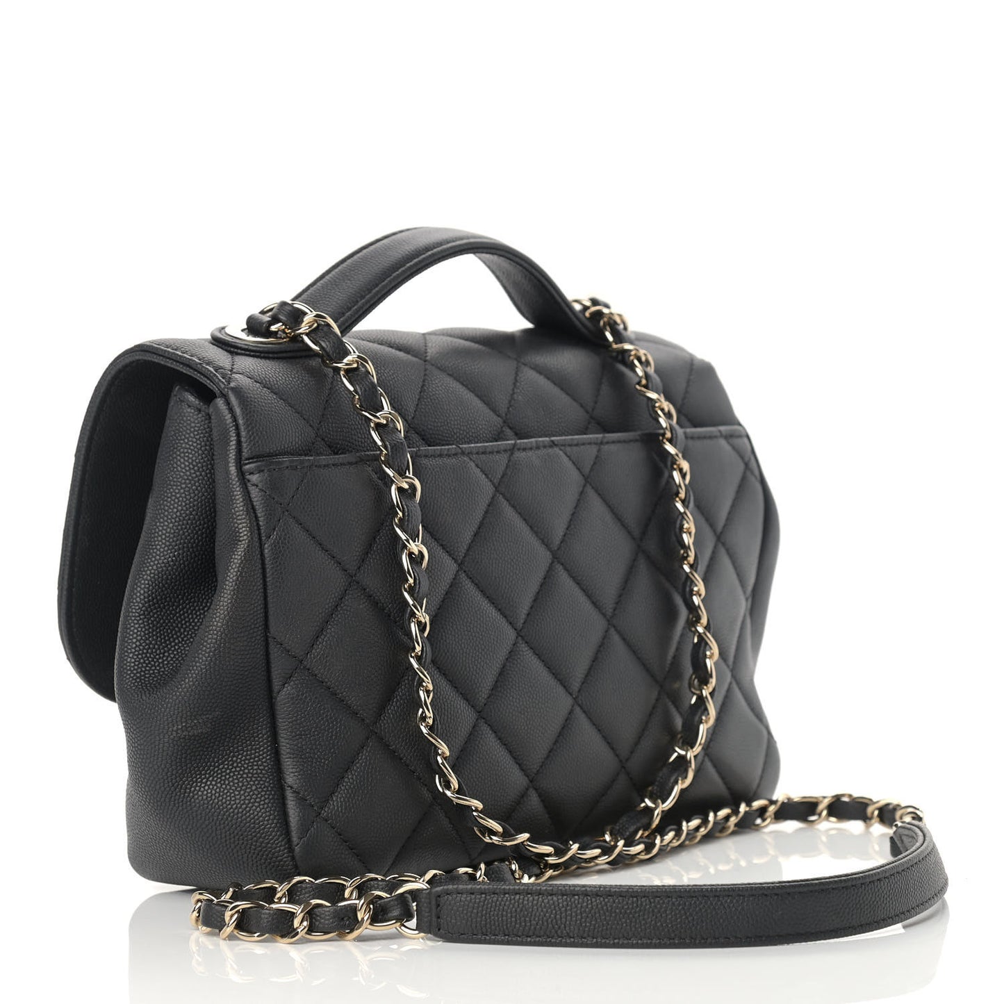 Caviar Quilted Small Business Affinity Flap Black