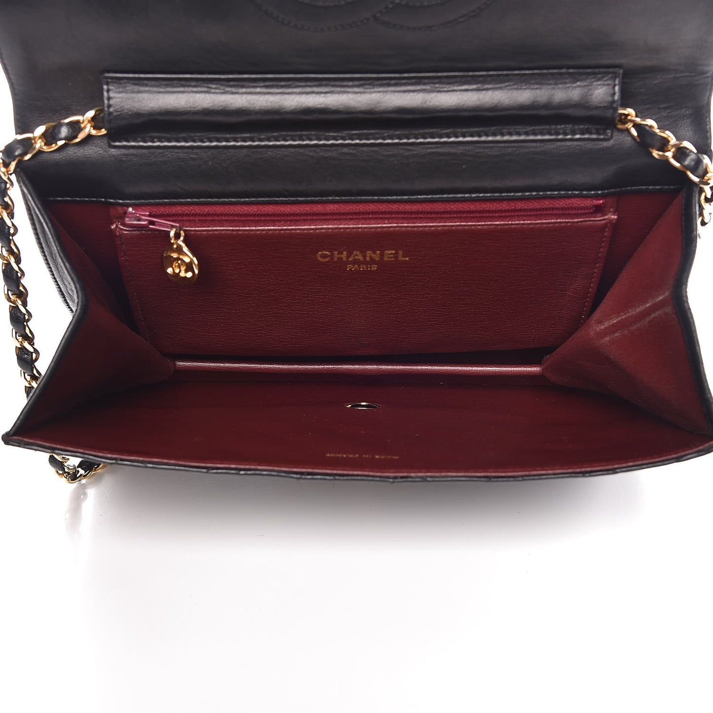 Lambskin Quilted Medium Single Flap Black