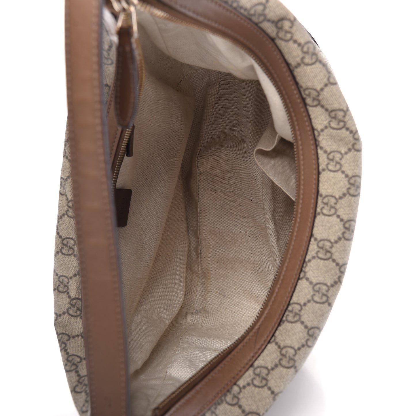 GG Supreme Monogram Margaux Calfskin Medium Nice Hobo Beige Ebony Acero