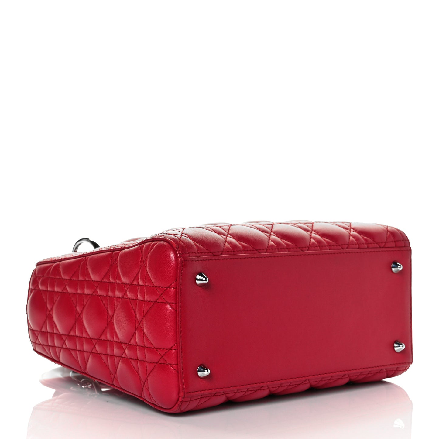 Lambskin Cannage Medium Lady Dior Red