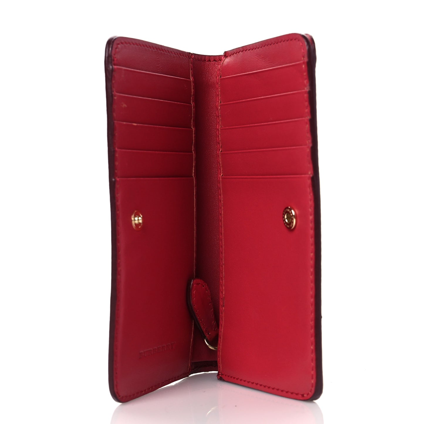 Haymarket Check Leather Zip Around Wallet Red
