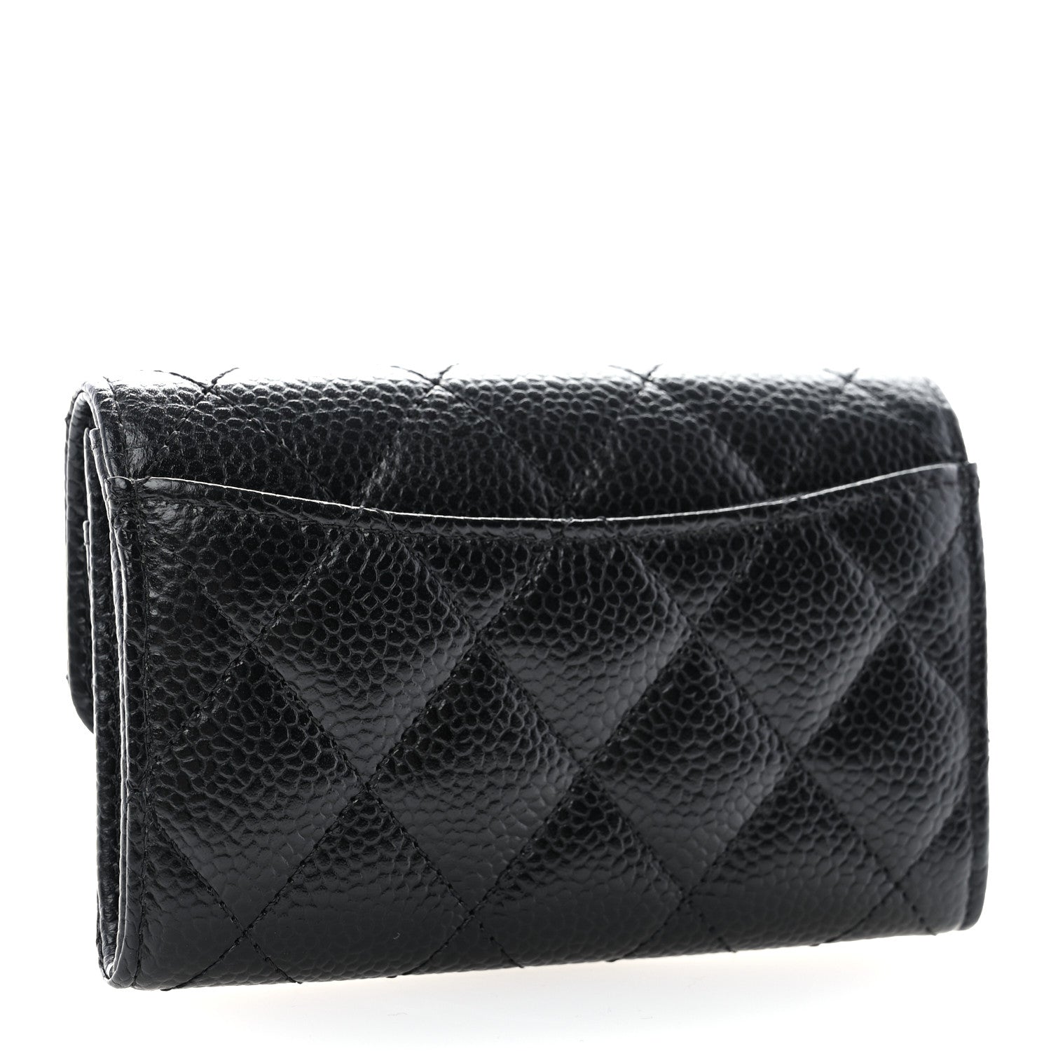 Chanel Caviar Quilted Flap Card Holder Wallet Black 3 of 8