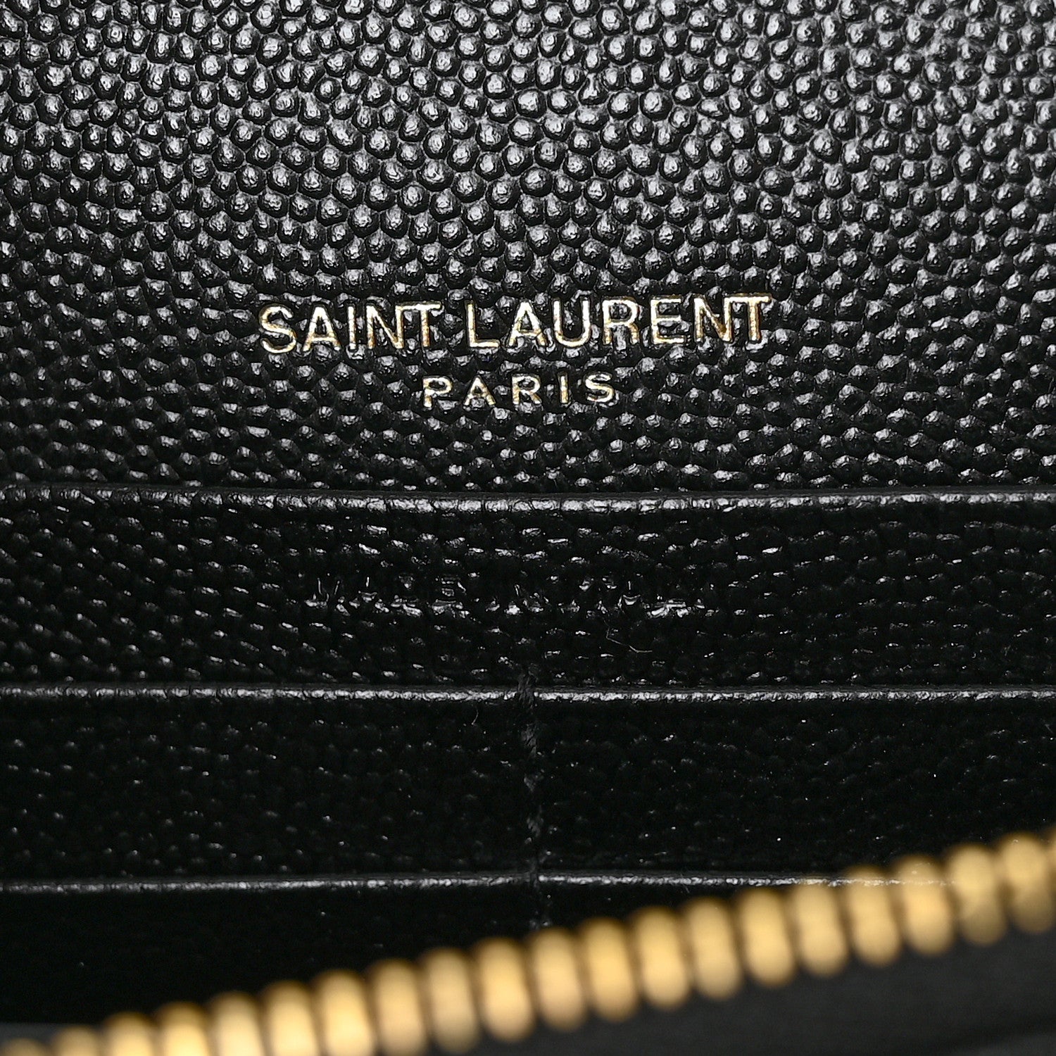 Saint Laurent Grain De Poudre Matelasse Chevron Monogram Envelope Chain Wallet Black 6 of 11