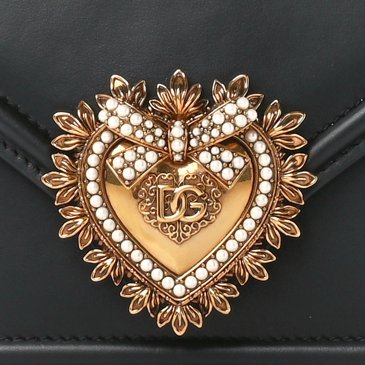 Smooth Calfskin Small Devotion Envelope Top Handle Bag Black