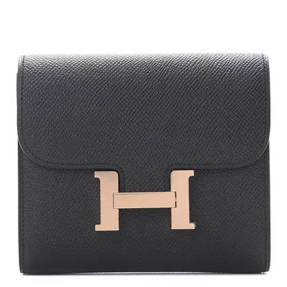 Hermes Epsom Constance Compact Passant Wallet Black 1 of 9