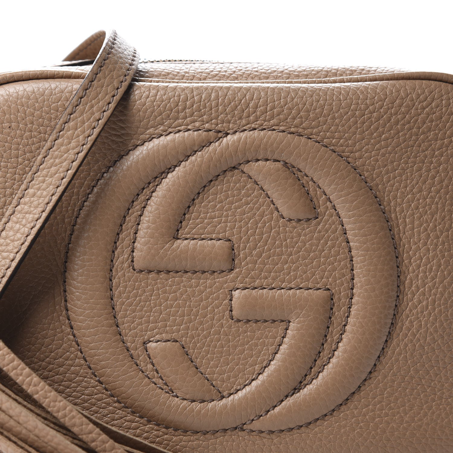 Gucci Pebbled Calfskin Small Soho Disco Bag Camelia 11 of 11